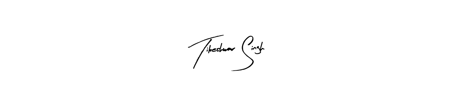 Arty Signature is a professional signature style that is perfect for those who want to add a touch of class to their signature. It is also a great choice for those who want to make their signature more unique. Get Tikeshwar Singh name to fancy signature for free. Tikeshwar Singh signature style 8 images and pictures png