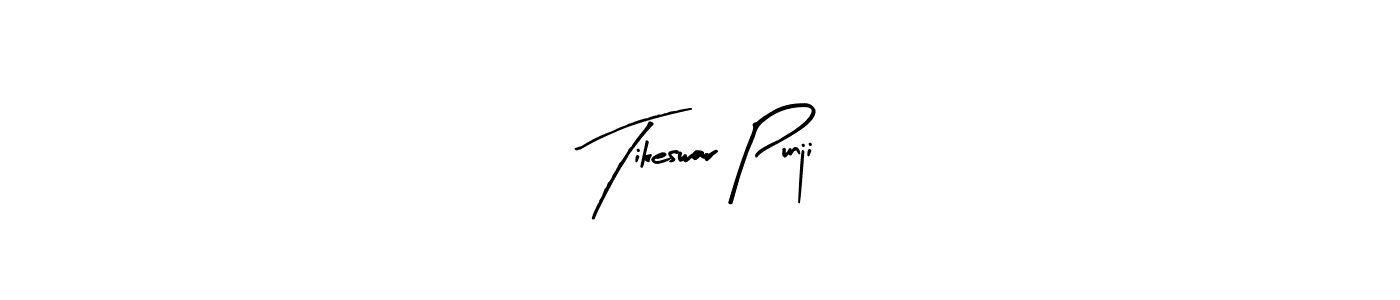 The best way (Arty Signature) to make a short signature is to pick only two or three words in your name. The name Tikeswar Punji include a total of six letters. For converting this name. Tikeswar Punji signature style 8 images and pictures png