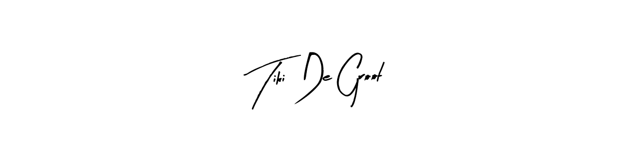 You should practise on your own different ways (Arty Signature) to write your name (Tiki De Groot) in signature. don't let someone else do it for you. Tiki De Groot signature style 8 images and pictures png