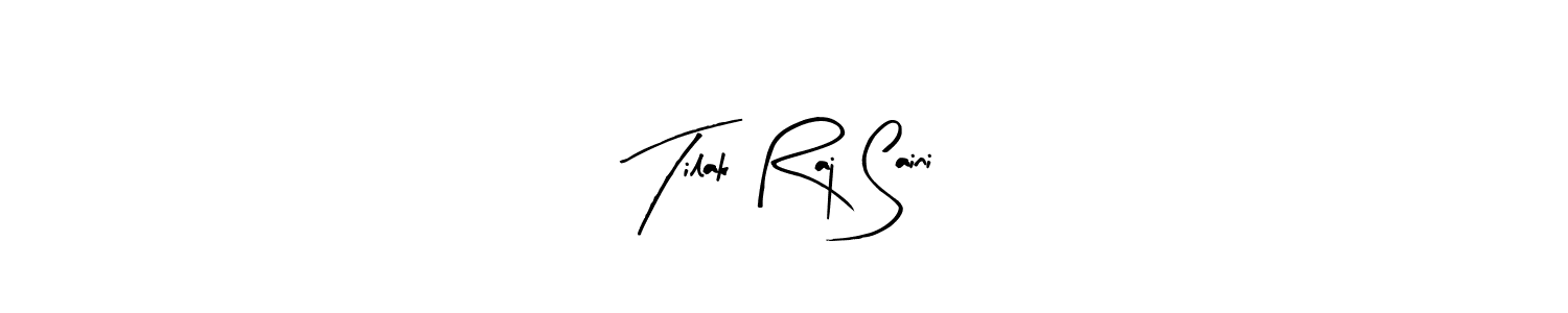 Arty Signature is a professional signature style that is perfect for those who want to add a touch of class to their signature. It is also a great choice for those who want to make their signature more unique. Get Tilak Raj Saini name to fancy signature for free. Tilak Raj Saini signature style 8 images and pictures png
