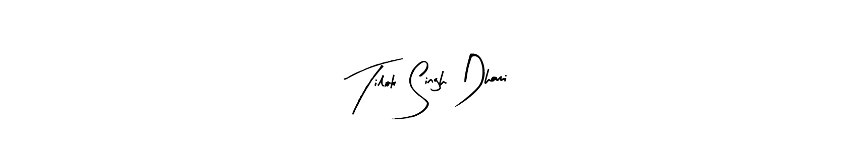 The best way (Arty Signature) to make a short signature is to pick only two or three words in your name. The name Tilok Singh Dhami include a total of six letters. For converting this name. Tilok Singh Dhami signature style 8 images and pictures png