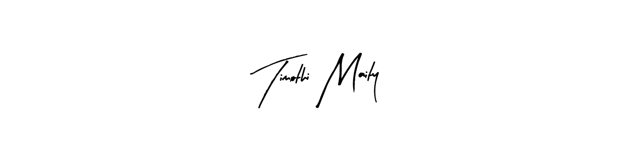 Arty Signature is a professional signature style that is perfect for those who want to add a touch of class to their signature. It is also a great choice for those who want to make their signature more unique. Get Timothi Maity name to fancy signature for free. Timothi Maity signature style 8 images and pictures png