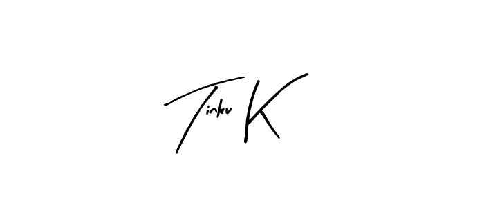 The best way (Arty Signature) to make a short signature is to pick only two or three words in your name. The name Tinku K include a total of six letters. For converting this name. Tinku K signature style 8 images and pictures png