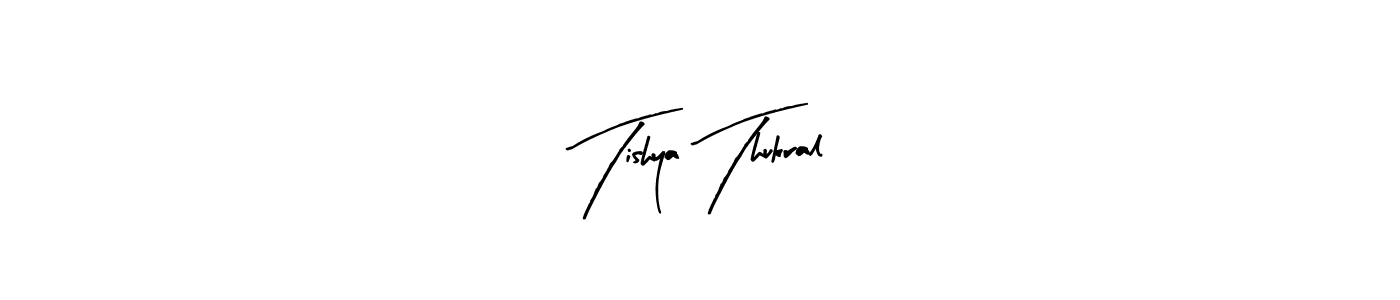 Similarly Arty Signature is the best handwritten signature design. Signature creator online .You can use it as an online autograph creator for name Tishya Thukral. Tishya Thukral signature style 8 images and pictures png