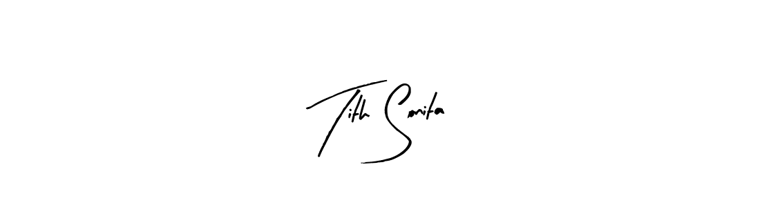 The best way (Arty Signature) to make a short signature is to pick only two or three words in your name. The name Tith Sonita include a total of six letters. For converting this name. Tith Sonita signature style 8 images and pictures png