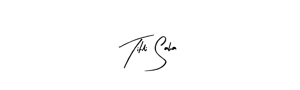 How to make Titli Saha name signature. Use Arty Signature style for creating short signs online. This is the latest handwritten sign. Titli Saha signature style 8 images and pictures png