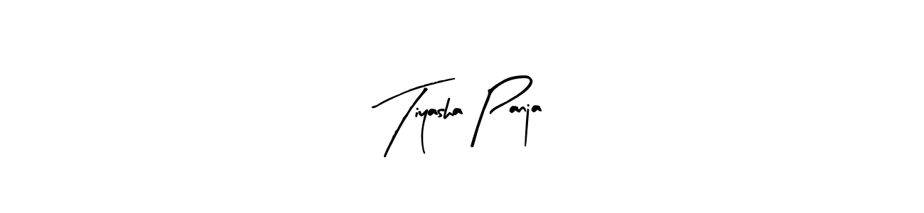 Arty Signature is a professional signature style that is perfect for those who want to add a touch of class to their signature. It is also a great choice for those who want to make their signature more unique. Get Tiyasha Panja name to fancy signature for free. Tiyasha Panja signature style 8 images and pictures png