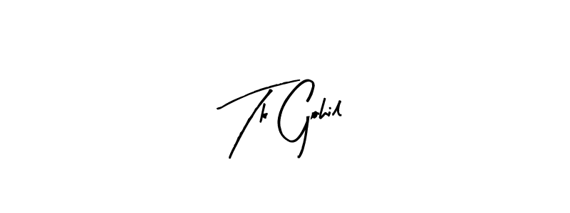 How to make Tk Gohil name signature. Use Arty Signature style for creating short signs online. This is the latest handwritten sign. Tk Gohil signature style 8 images and pictures png