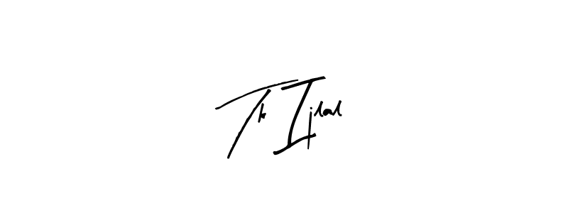 if you are searching for the best signature style for your name Tk Ijlal. so please give up your signature search. here we have designed multiple signature styles  using Arty Signature. Tk Ijlal signature style 8 images and pictures png