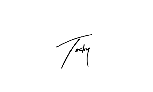 How to make Tocky signature? Arty Signature is a professional autograph style. Create handwritten signature for Tocky name. Tocky signature style 8 images and pictures png