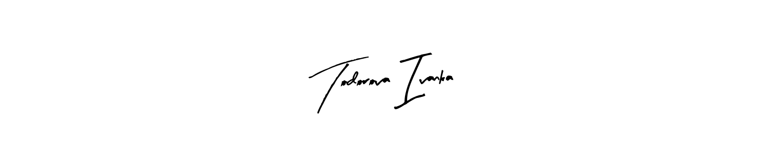 How to make Todorova Ivanka name signature. Use Arty Signature style for creating short signs online. This is the latest handwritten sign. Todorova Ivanka signature style 8 images and pictures png