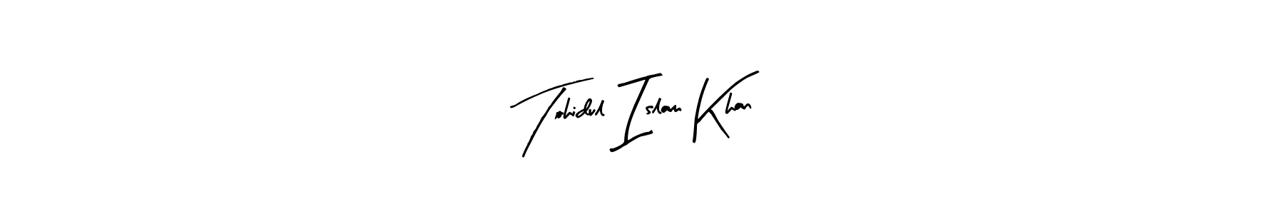 The best way (Arty Signature) to make a short signature is to pick only two or three words in your name. The name Tohidul Islam Khan include a total of six letters. For converting this name. Tohidul Islam Khan signature style 8 images and pictures png