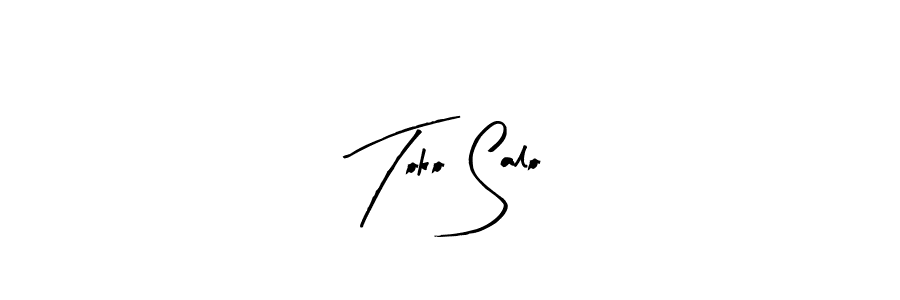 Make a beautiful signature design for name Toko Salo. With this signature (Arty Signature) style, you can create a handwritten signature for free. Toko Salo signature style 8 images and pictures png