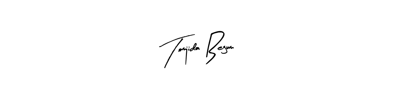 Arty Signature is a professional signature style that is perfect for those who want to add a touch of class to their signature. It is also a great choice for those who want to make their signature more unique. Get Tomjida Begum name to fancy signature for free. Tomjida Begum signature style 8 images and pictures png