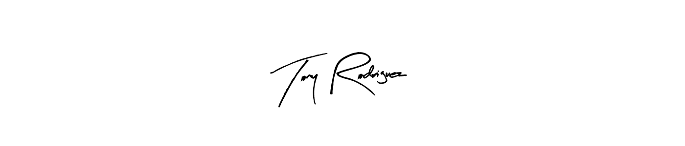 How to make Tony Rodriguez name signature. Use Arty Signature style for creating short signs online. This is the latest handwritten sign. Tony Rodriguez signature style 8 images and pictures png