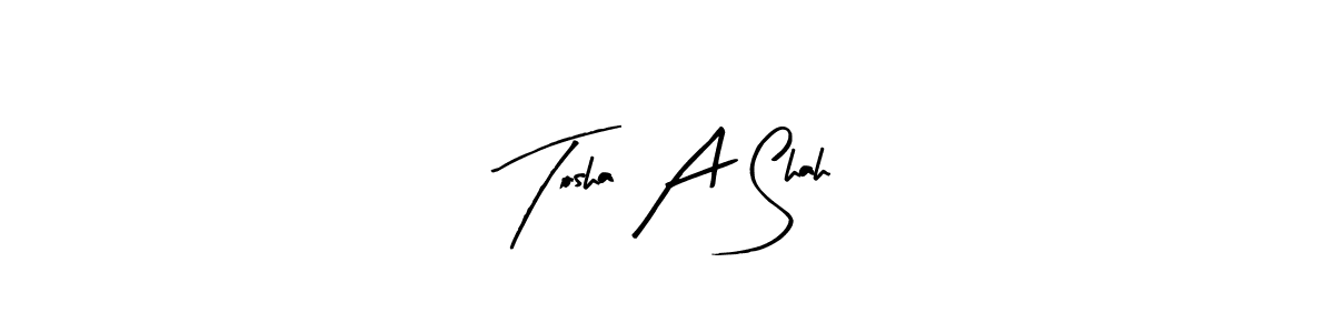 The best way (Arty Signature) to make a short signature is to pick only two or three words in your name. The name Tosha A Shah include a total of six letters. For converting this name. Tosha A Shah signature style 8 images and pictures png