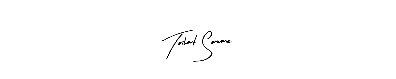 Arty Signature is a professional signature style that is perfect for those who want to add a touch of class to their signature. It is also a great choice for those who want to make their signature more unique. Get Toshant Sonwane name to fancy signature for free. Toshant Sonwane signature style 8 images and pictures png
