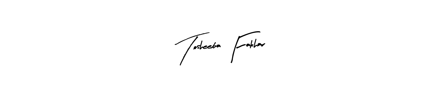 Tosheeba Fakhar stylish signature style. Best Handwritten Sign (Arty Signature) for my name. Handwritten Signature Collection Ideas for my name Tosheeba Fakhar. Tosheeba Fakhar signature style 8 images and pictures png