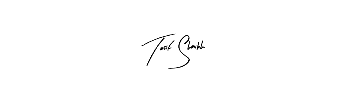 Make a beautiful signature design for name Tosif Shaikh. With this signature (Arty Signature) style, you can create a handwritten signature for free. Tosif Shaikh signature style 8 images and pictures png