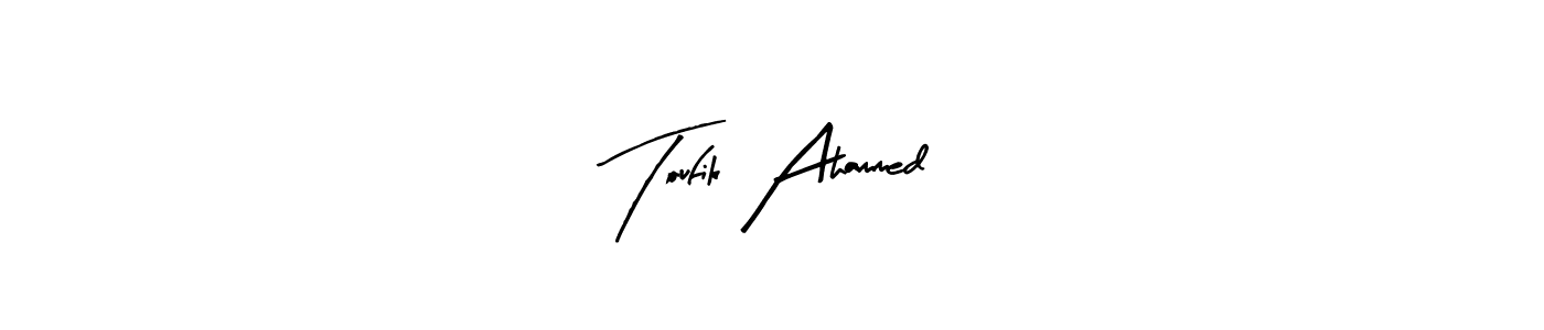 Also You can easily find your signature by using the search form. We will create Toufik Ahammed name handwritten signature images for you free of cost using Arty Signature sign style. Toufik Ahammed signature style 8 images and pictures png