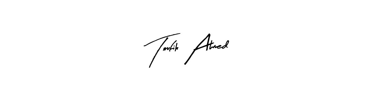 Toufik Ahmed stylish signature style. Best Handwritten Sign (Arty Signature) for my name. Handwritten Signature Collection Ideas for my name Toufik Ahmed. Toufik Ahmed signature style 8 images and pictures png