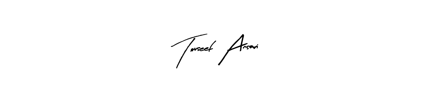 Design your own signature with our free online signature maker. With this signature software, you can create a handwritten (Arty Signature) signature for name Touseef Ansari. Touseef Ansari signature style 8 images and pictures png