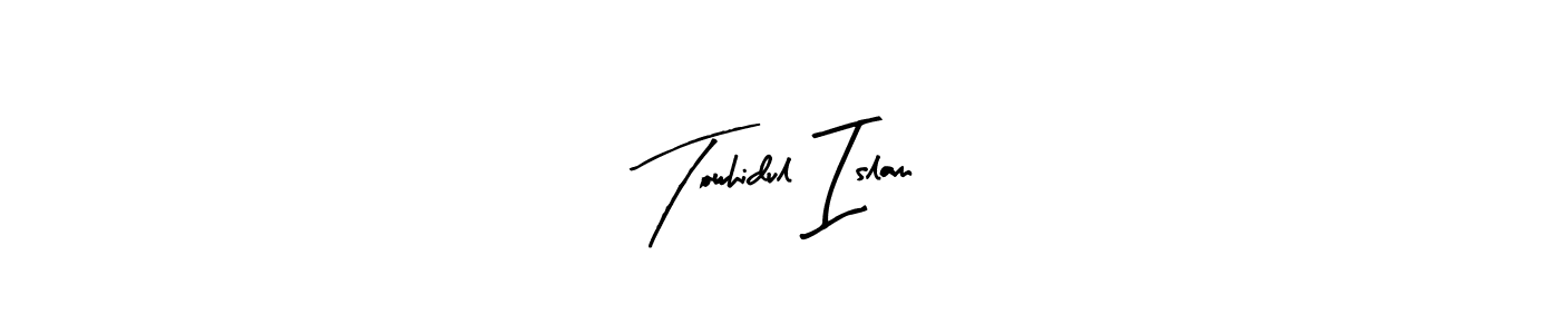Arty Signature is a professional signature style that is perfect for those who want to add a touch of class to their signature. It is also a great choice for those who want to make their signature more unique. Get Towhidul Islam name to fancy signature for free. Towhidul Islam signature style 8 images and pictures png