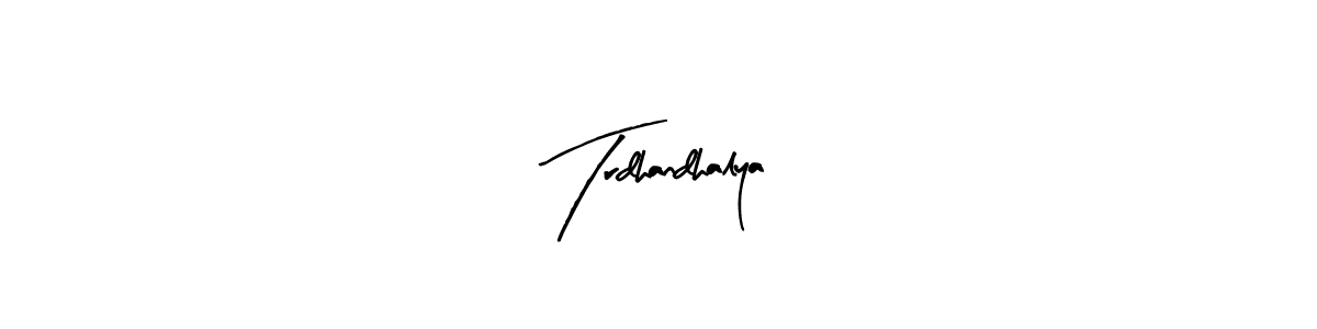 Similarly Arty Signature is the best handwritten signature design. Signature creator online .You can use it as an online autograph creator for name Trdhandhalya. Trdhandhalya signature style 8 images and pictures png