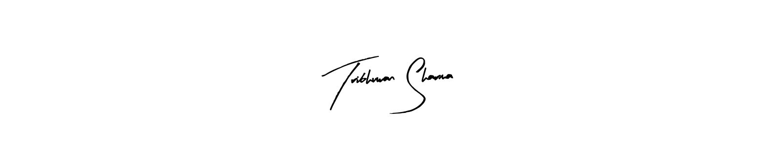 Make a beautiful signature design for name Tribhuwan Sharma. With this signature (Arty Signature) style, you can create a handwritten signature for free. Tribhuwan Sharma signature style 8 images and pictures png