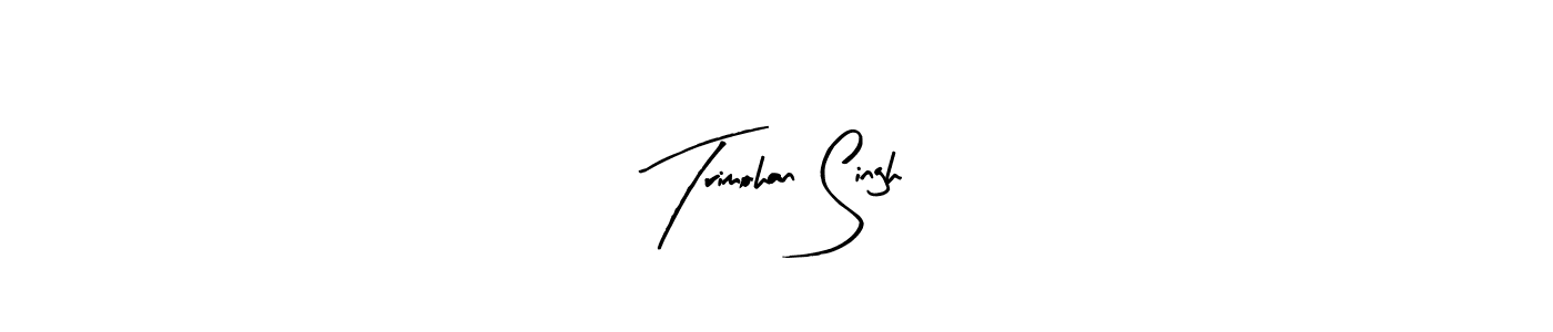 How to make Trimohan Singh name signature. Use Arty Signature style for creating short signs online. This is the latest handwritten sign. Trimohan Singh signature style 8 images and pictures png