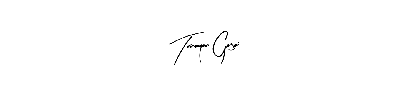 Similarly Arty Signature is the best handwritten signature design. Signature creator online .You can use it as an online autograph creator for name Trinayan Gogoi. Trinayan Gogoi signature style 8 images and pictures png