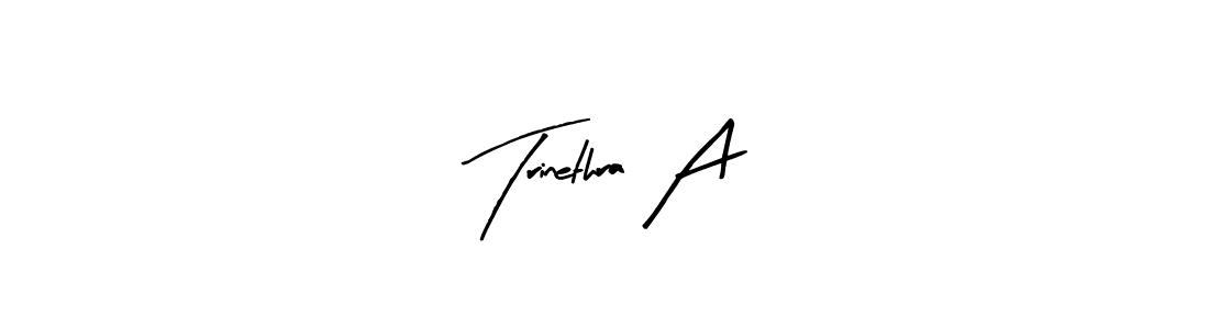 Design your own signature with our free online signature maker. With this signature software, you can create a handwritten (Arty Signature) signature for name Trinethra A. Trinethra A signature style 8 images and pictures png