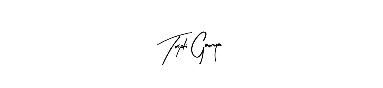 How to make Tripti Gaunya name signature. Use Arty Signature style for creating short signs online. This is the latest handwritten sign. Tripti Gaunya signature style 8 images and pictures png