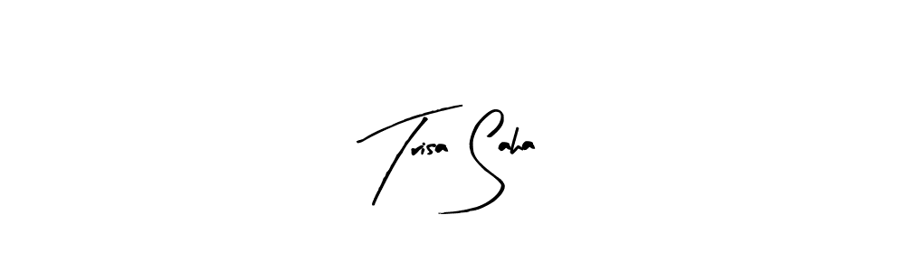 Also You can easily find your signature by using the search form. We will create Trisa Saha name handwritten signature images for you free of cost using Arty Signature sign style. Trisa Saha signature style 8 images and pictures png