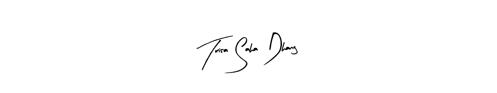 Arty Signature is a professional signature style that is perfect for those who want to add a touch of class to their signature. It is also a great choice for those who want to make their signature more unique. Get Trisa Saha Dhang name to fancy signature for free. Trisa Saha Dhang signature style 8 images and pictures png