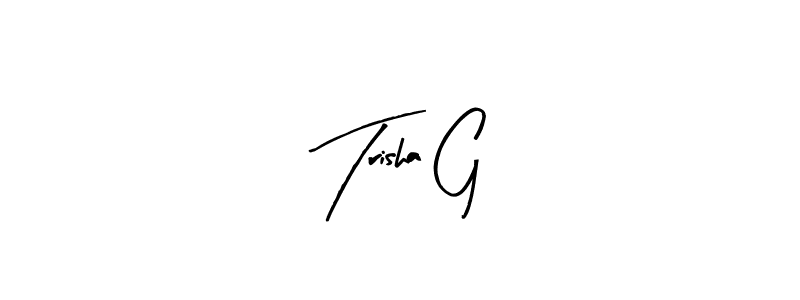 Use a signature maker to create a handwritten signature online. With this signature software, you can design (Arty Signature) your own signature for name Trisha G. Trisha G signature style 8 images and pictures png