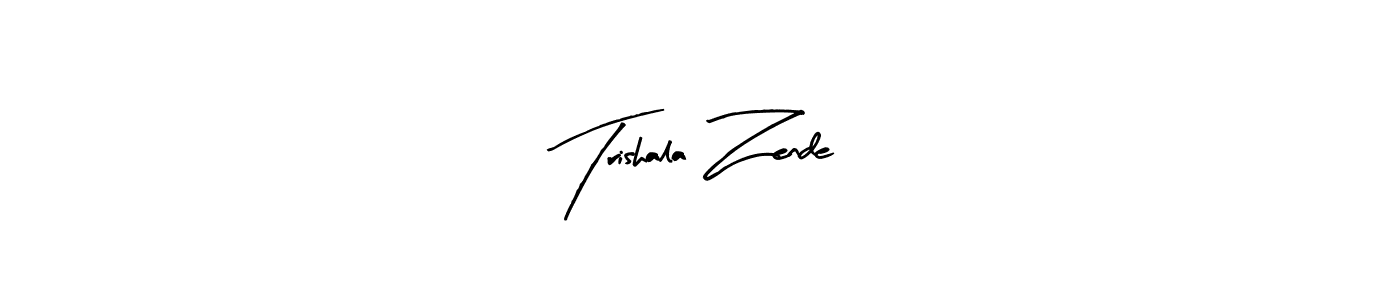 The best way (Arty Signature) to make a short signature is to pick only two or three words in your name. The name Trishala Zende include a total of six letters. For converting this name. Trishala Zende signature style 8 images and pictures png
