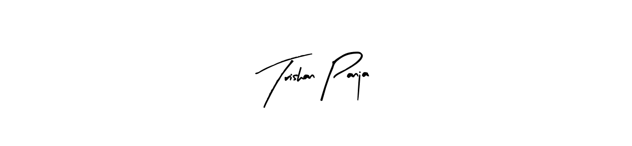 Also You can easily find your signature by using the search form. We will create Trishan Panja name handwritten signature images for you free of cost using Arty Signature sign style. Trishan Panja signature style 8 images and pictures png