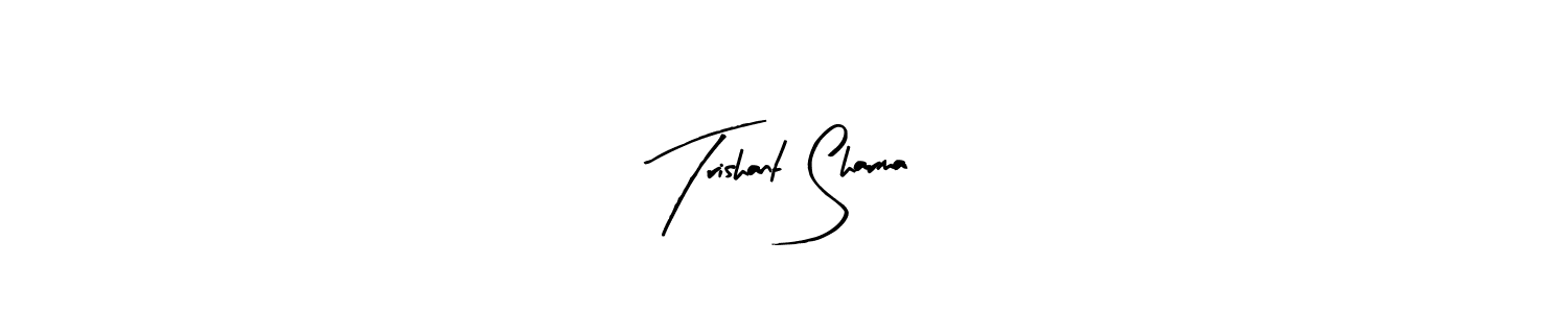 How to make Trishant Sharma name signature. Use Arty Signature style for creating short signs online. This is the latest handwritten sign. Trishant Sharma signature style 8 images and pictures png