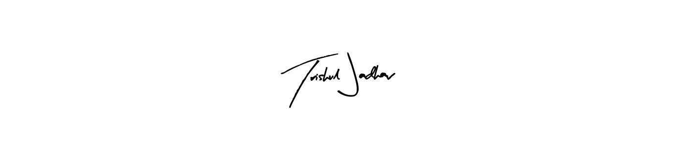The best way (Arty Signature) to make a short signature is to pick only two or three words in your name. The name Trishul Jadhav include a total of six letters. For converting this name. Trishul Jadhav signature style 8 images and pictures png