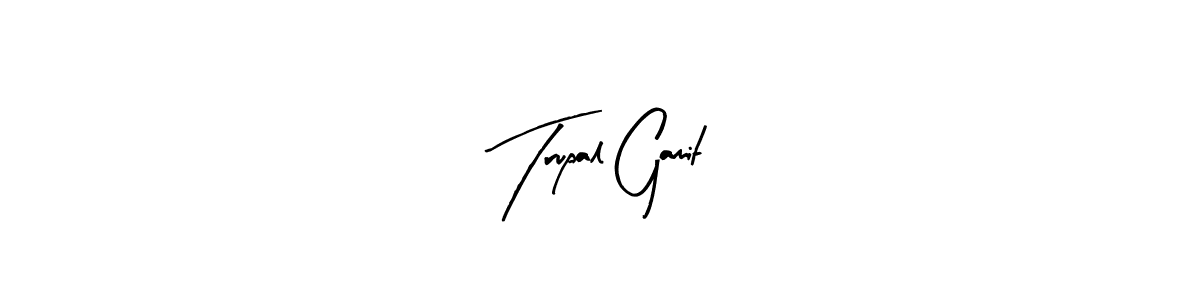 Design your own signature with our free online signature maker. With this signature software, you can create a handwritten (Arty Signature) signature for name Trupal Gamit. Trupal Gamit signature style 8 images and pictures png