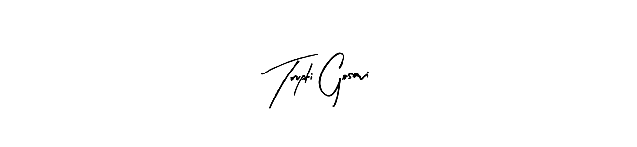 How to make Trupti Gosavi name signature. Use Arty Signature style for creating short signs online. This is the latest handwritten sign. Trupti Gosavi signature style 8 images and pictures png