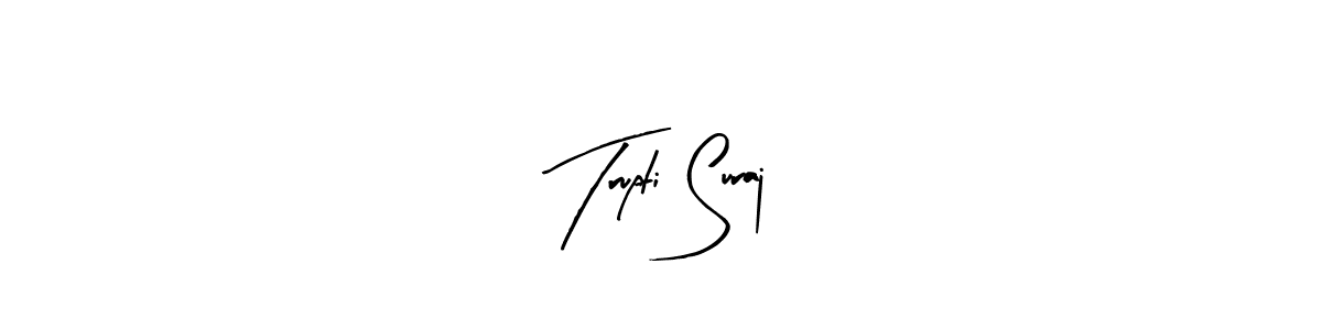How to make Trupti Suraj name signature. Use Arty Signature style for creating short signs online. This is the latest handwritten sign. Trupti Suraj signature style 8 images and pictures png