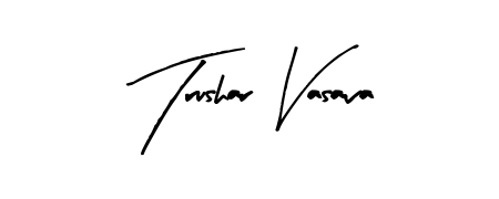 A classic penmanship look for Trushar Vasava. The Arty Signature font brings timeless elegance and confidence to every signed document. Trushar Vasava signature style 8 images and pictures png