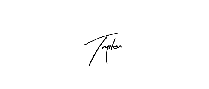 if you are searching for the best signature style for your name Trysten. so please give up your signature search. here we have designed multiple signature styles  using Arty Signature. Trysten signature style 8 images and pictures png