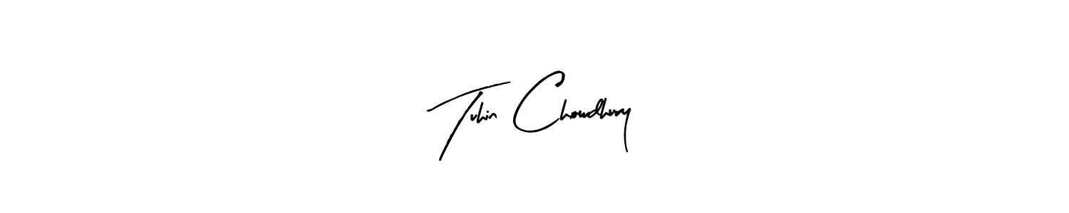 How to make Tuhin Chowdhury name signature. Use Arty Signature style for creating short signs online. This is the latest handwritten sign. Tuhin Chowdhury signature style 8 images and pictures png