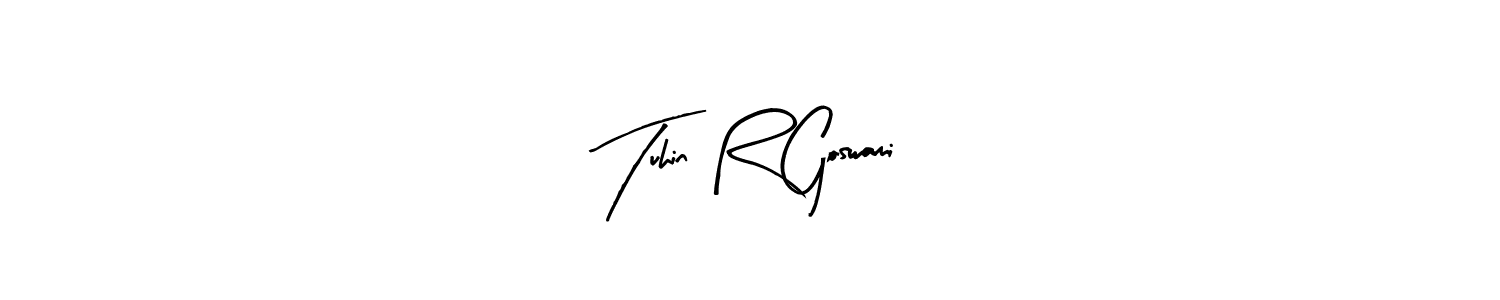 You should practise on your own different ways (Arty Signature) to write your name (Tuhin R Goswami) in signature. don't let someone else do it for you. Tuhin R Goswami signature style 8 images and pictures png