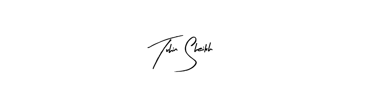 The best way (Arty Signature) to make a short signature is to pick only two or three words in your name. The name Tuhin Sheikh include a total of six letters. For converting this name. Tuhin Sheikh signature style 8 images and pictures png
