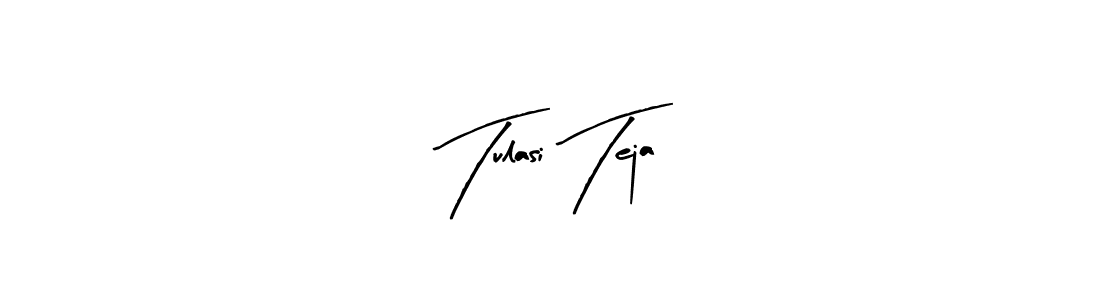 How to make Tulasi Teja name signature. Use Arty Signature style for creating short signs online. This is the latest handwritten sign. Tulasi Teja signature style 8 images and pictures png