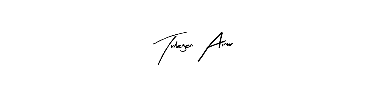 Arty Signature is a professional signature style that is perfect for those who want to add a touch of class to their signature. It is also a great choice for those who want to make their signature more unique. Get Tulegen Ainur name to fancy signature for free. Tulegen Ainur signature style 8 images and pictures png